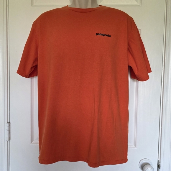 Patagonia Orange Short Sleeve TShirt Save Our Home Planet Size Medium - Picture 3 of 10
